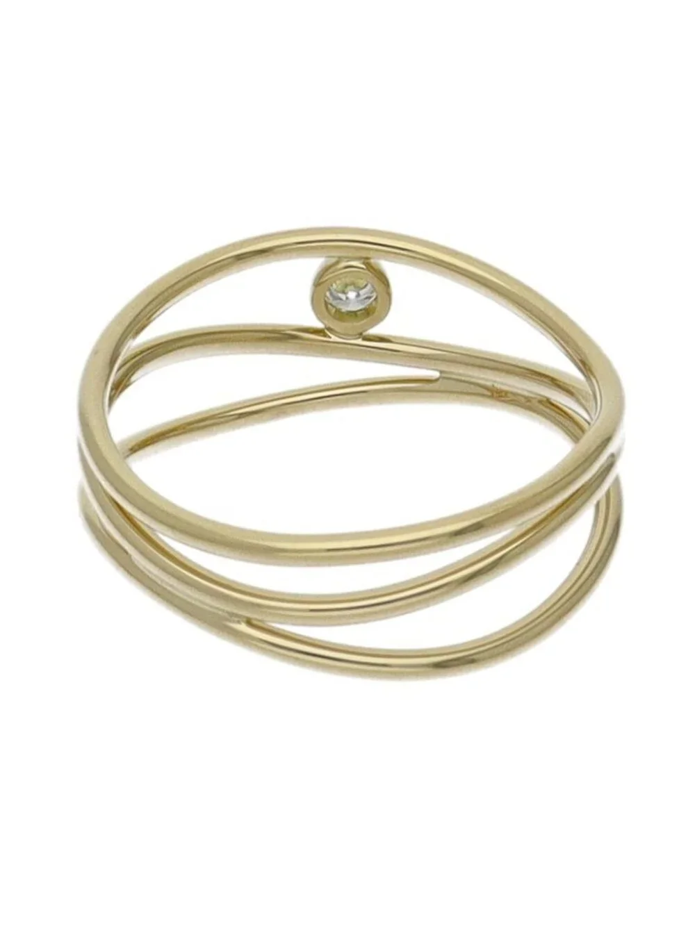 Tiffany & Co Elsa Peretti Wave Row Diamond Ring 18k Yellow Gold